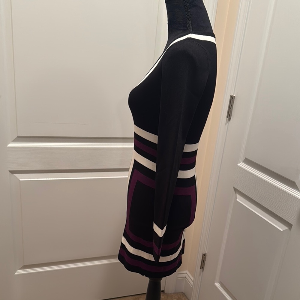 NWOT INC International Concepts Black and White Dress with Purple Details - Picture 5 of 7